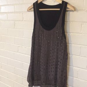 Black & Grey Slinky Top Size M